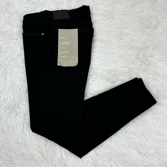 Everlane Women's NWT Black The Mid-Rise Skinny Stretch Luxury Jean W29-30/L28 - Picture 2 of 12